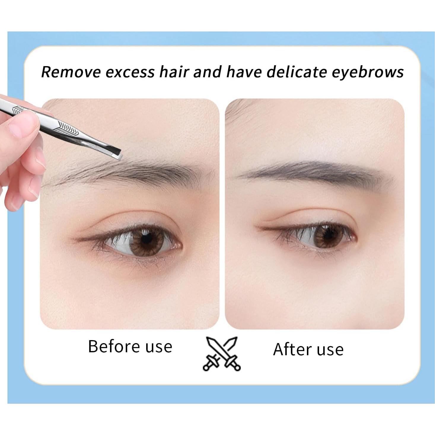 Pinzas de Acero Inoxidable Tiankohelan para Vello Facial - 2 Pcs