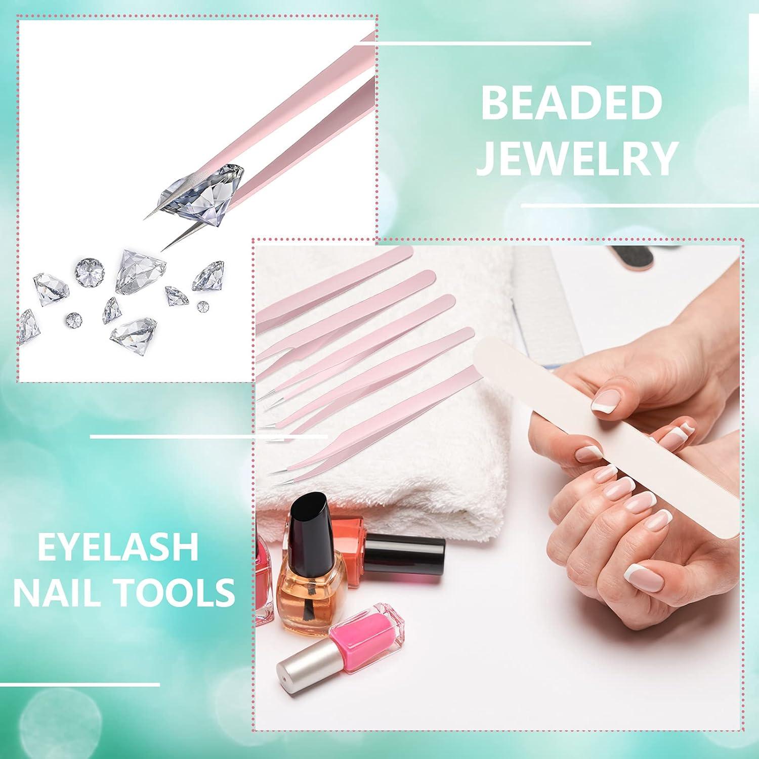 Pinzas para Extensiones de Pestañas Chumia 5 Pcs Acero Inoxidable