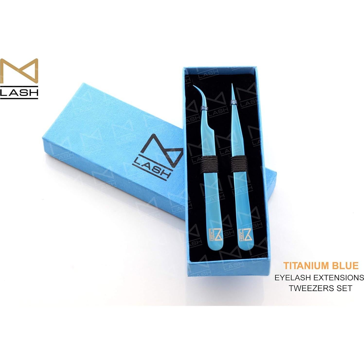 Set de Pinzas Profesionales M Lash de Acero Japonés - 2 Piezas