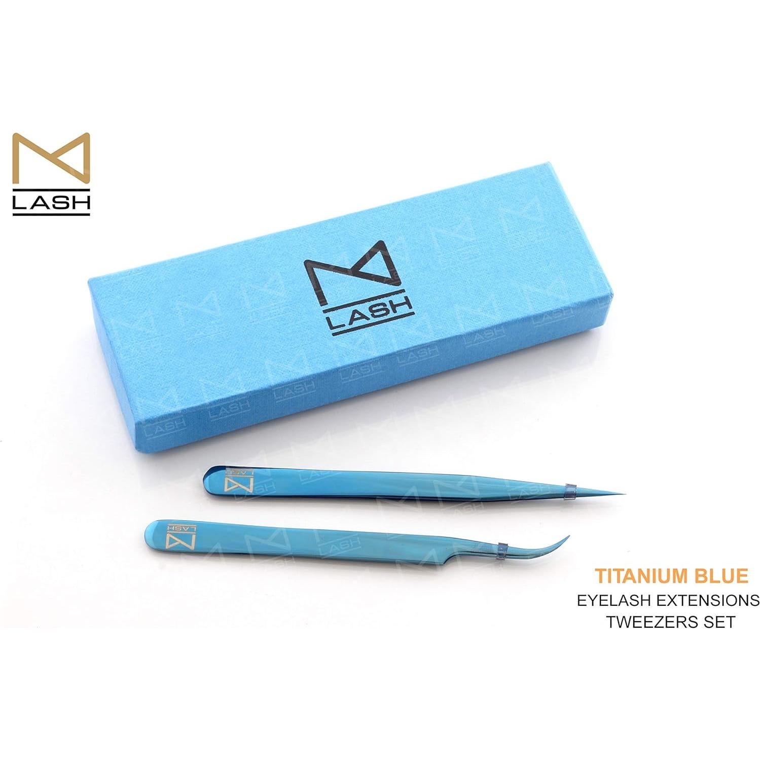 Set de Pinzas Profesionales M Lash de Acero Japonés - 2 Piezas