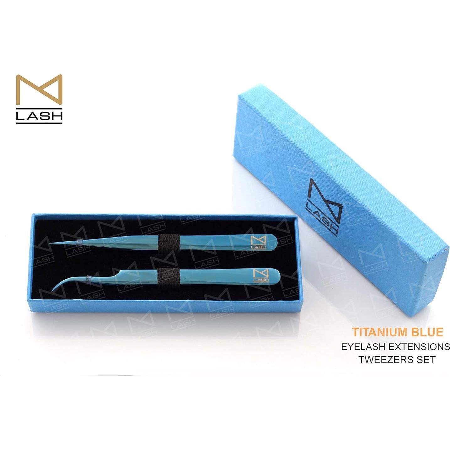 Set de Pinzas Profesionales M Lash de Acero Japonés - 2 Piezas