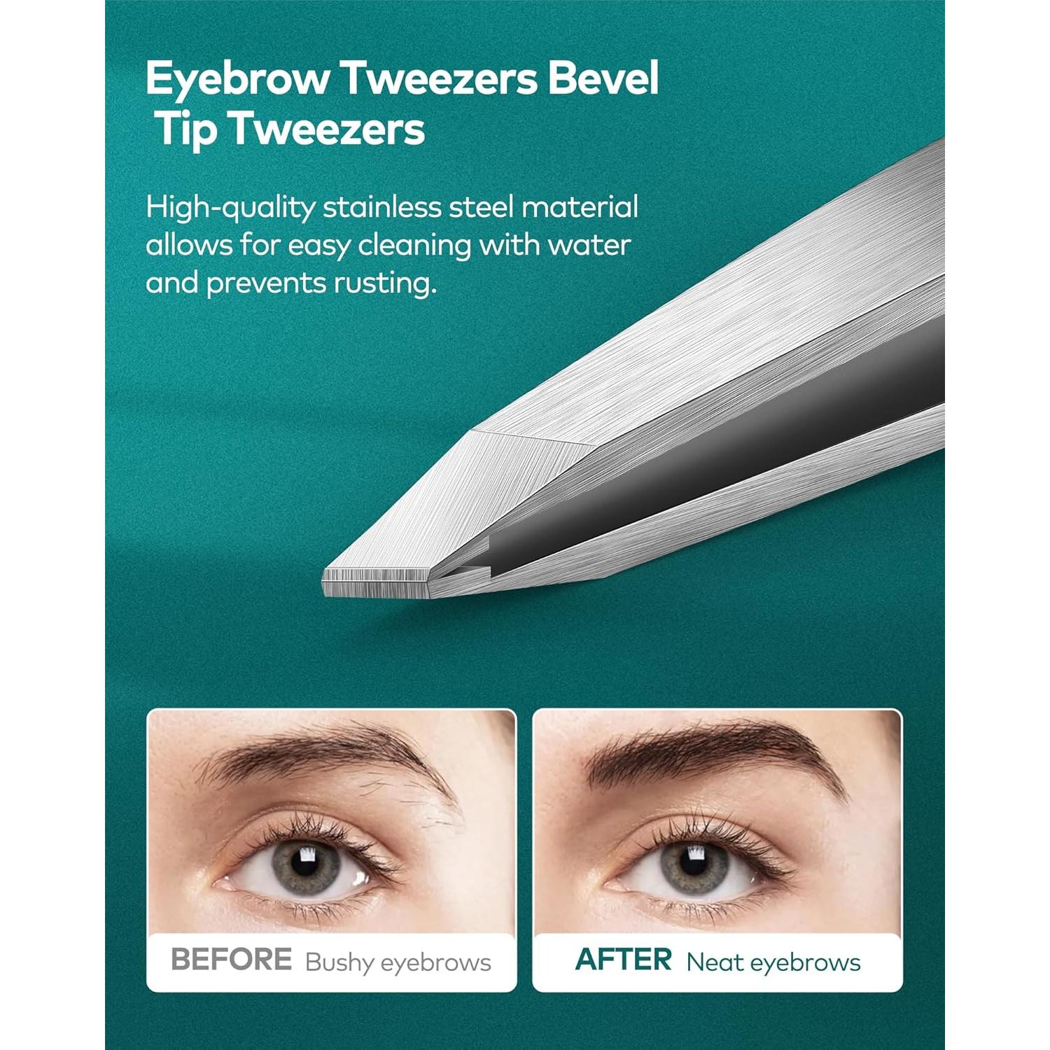 Pinzas de Precisión MR.GREEN de Acero Inoxidable para Cejas