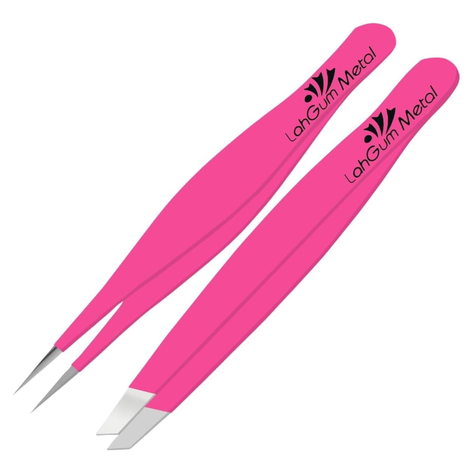 Pinzas de Precisión Rosa LahGum Metal para Vello Encarnado
