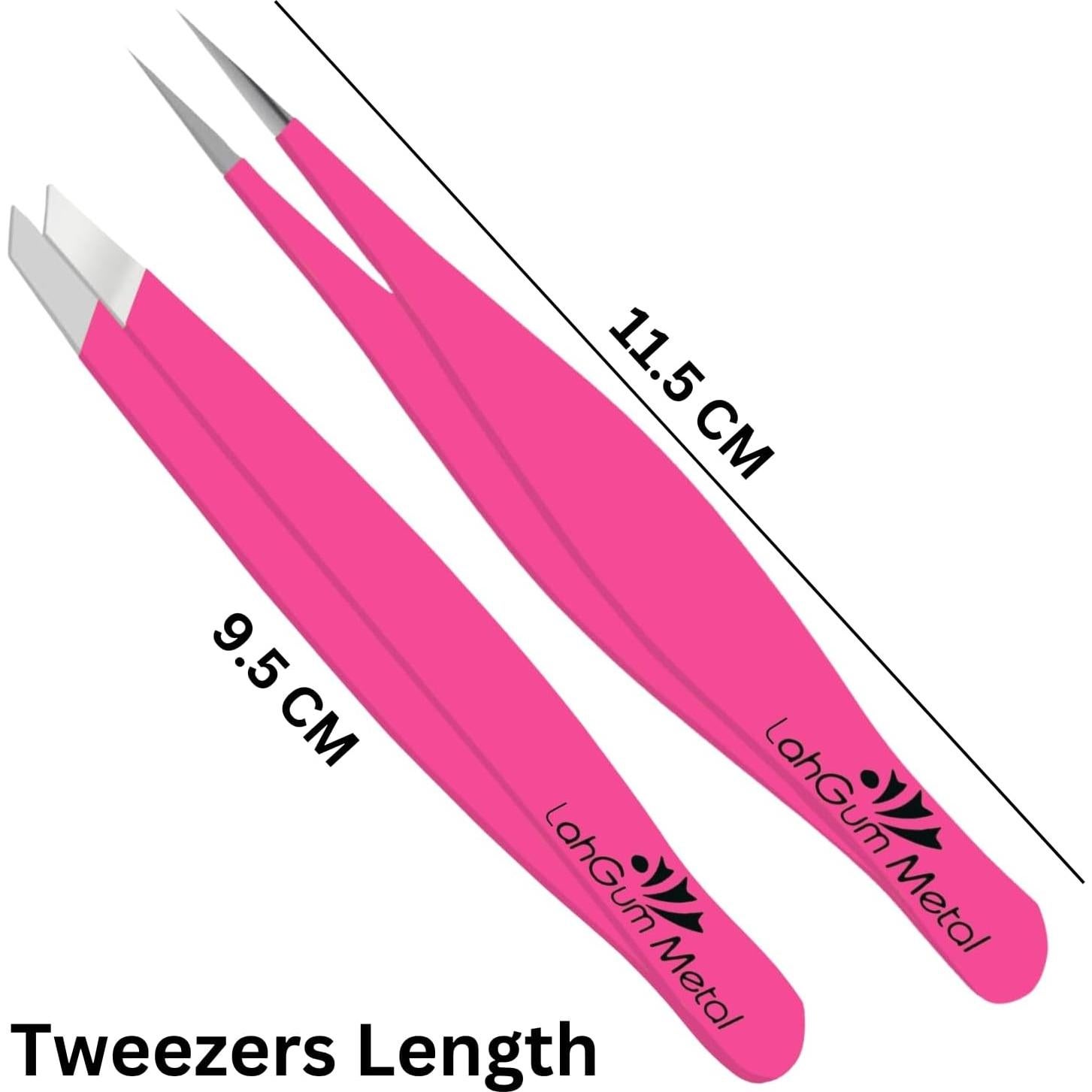 Pinzas de Precisión Rosa LahGum Metal para Vello Encarnado