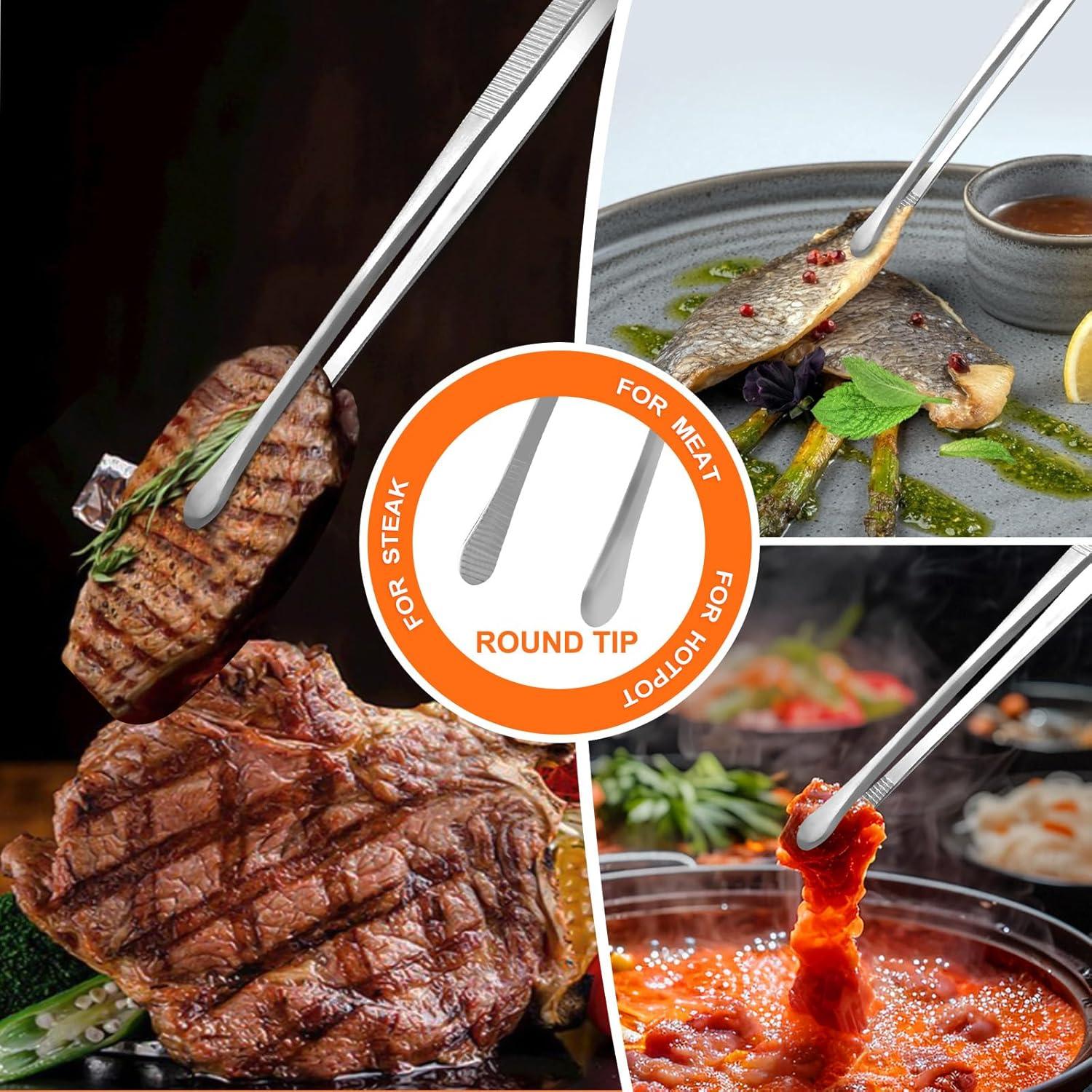 Juego de Pinzas de Cocina Achiwish 30 cm Acero Inoxidable