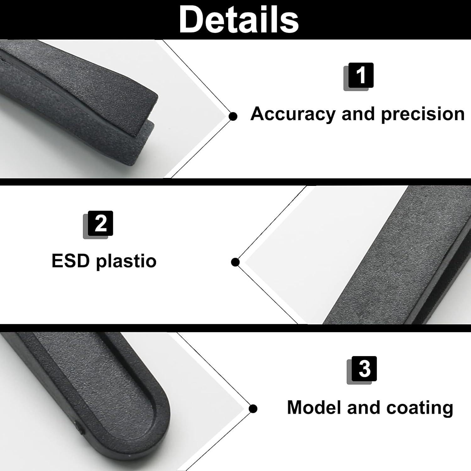 Juego de 10 Pinzas de Plástico Antiestáticas Qjaiune 117mm