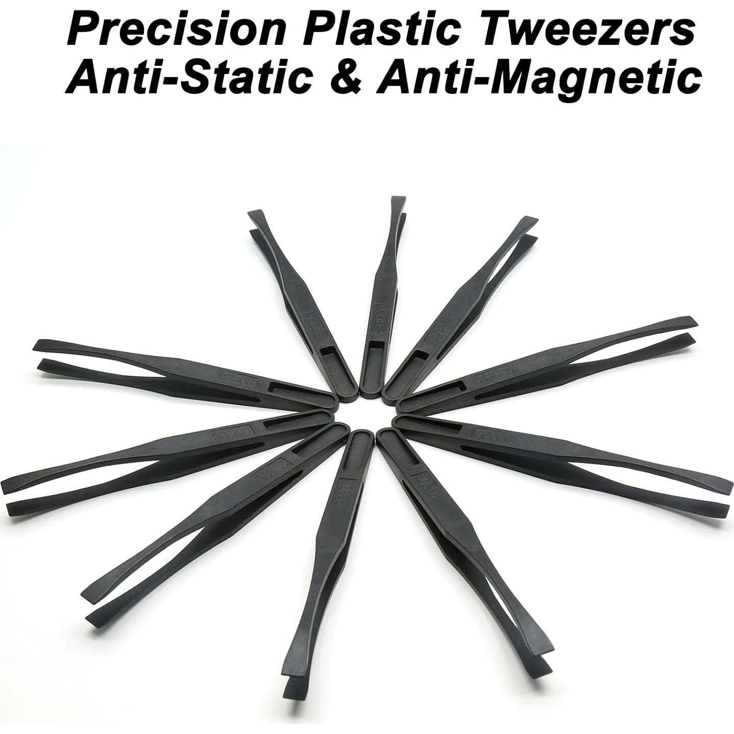 Juego de 10 Pinzas de Plástico Antiestáticas Qjaiune 117mm