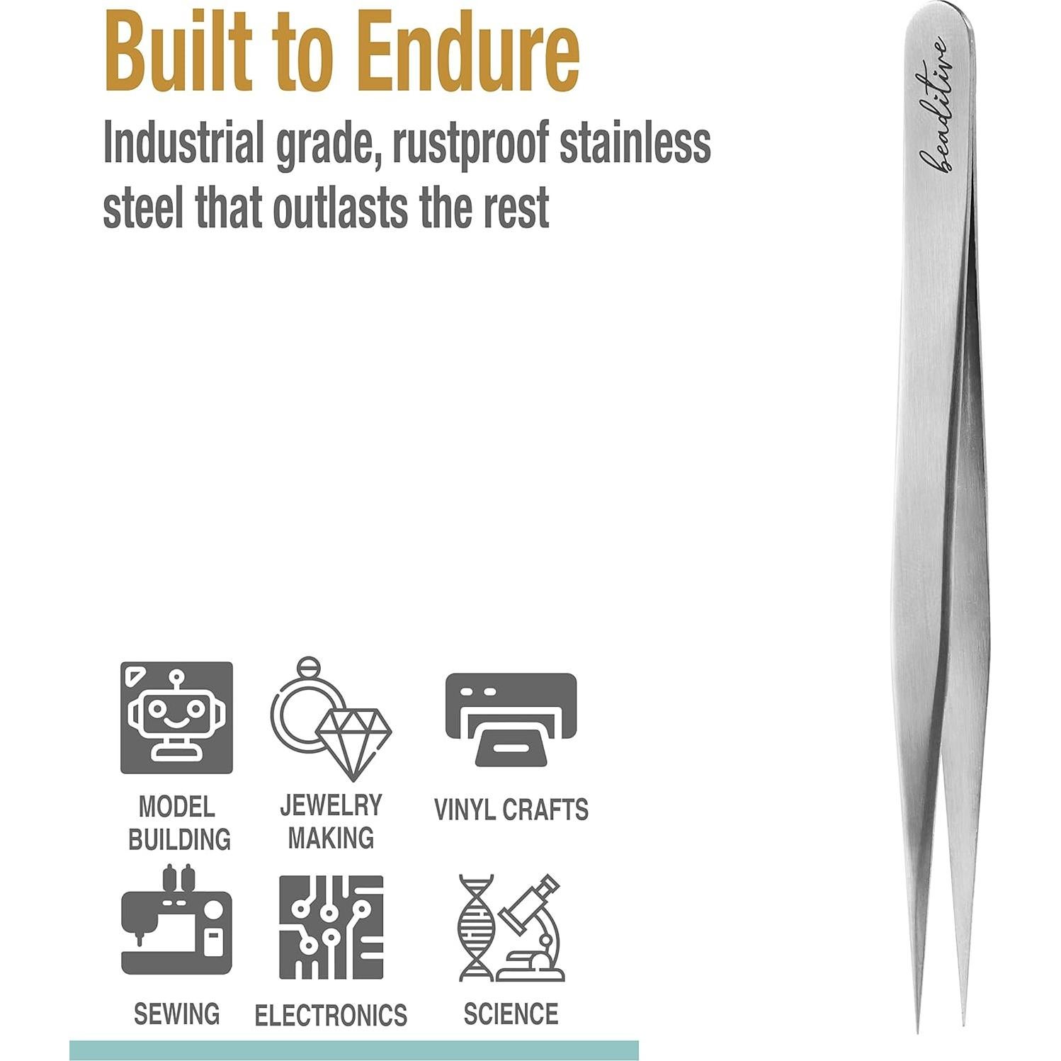 Pinzas de Alta Precisión Beaditive 3 Pack - 11.94 cm