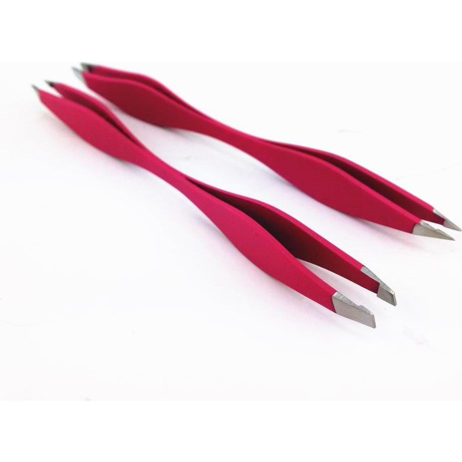 Juego de Pinzas de Cejas Yueton 2 Piezas Acero Inoxidable