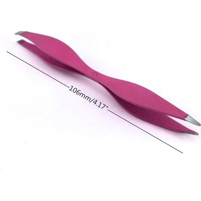 Juego de Pinzas de Cejas Yueton 2 Piezas Acero Inoxidable