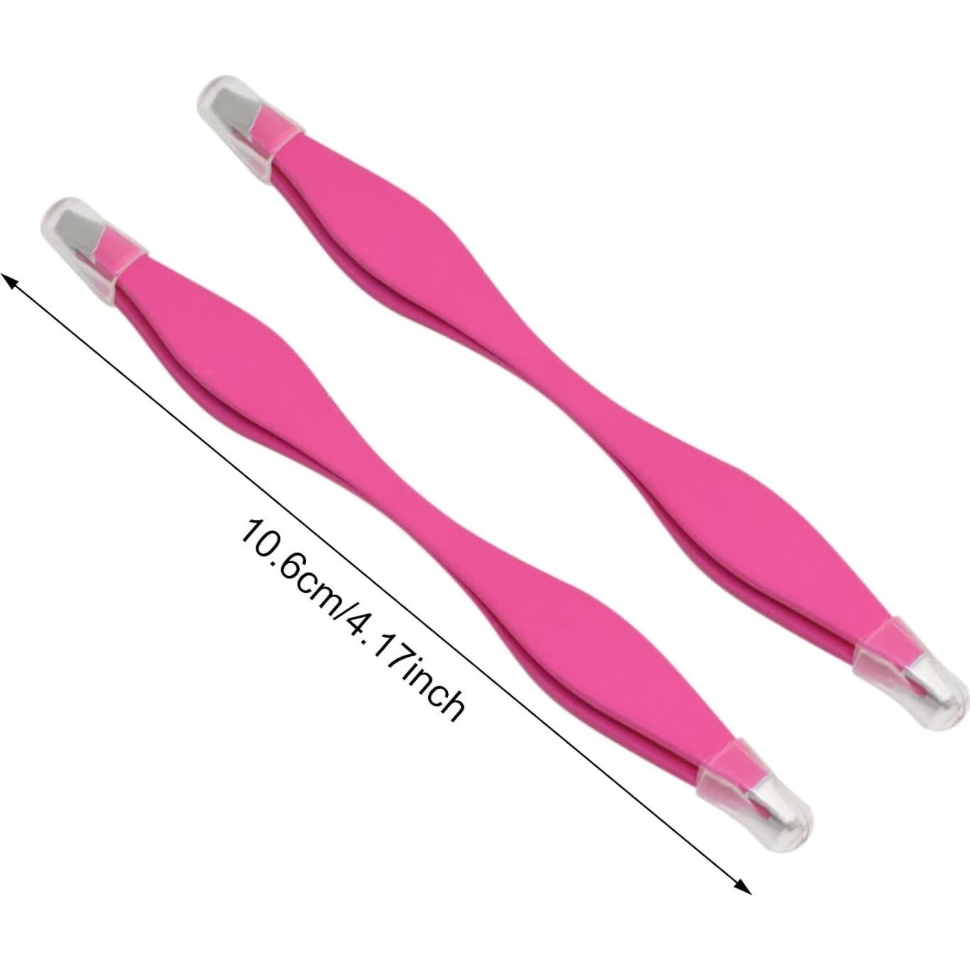 Juego de Pinzas de Cejas Yueton 2 Piezas Acero Inoxidable