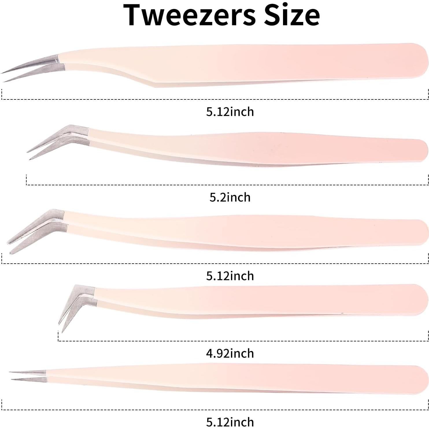 Pinzas para Extensiones de Pestañas Rnodoilkfly Acero Inoxidable