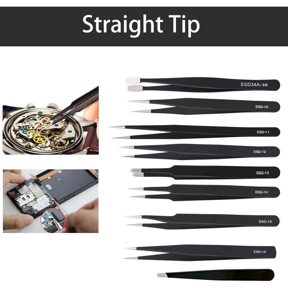 Conjunto de Pinzas de Precisión BOENFU 12 Piezas ESD