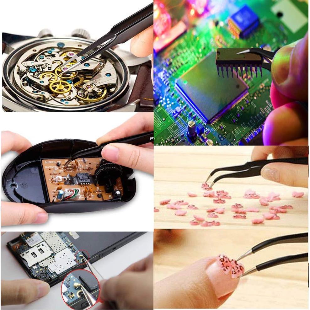 Conjunto de Pinzas de Precisión BOENFU 12 Piezas ESD