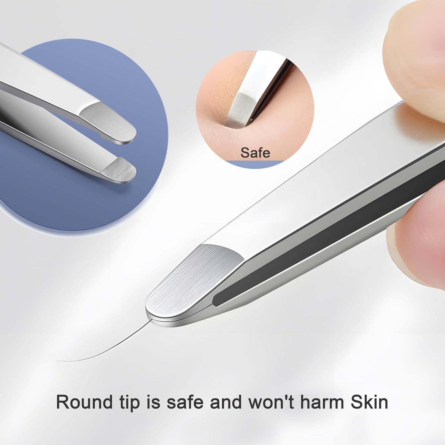 Set de Pinzas de Cejas BAILALIBO 5 Piezas Acero Inoxidable