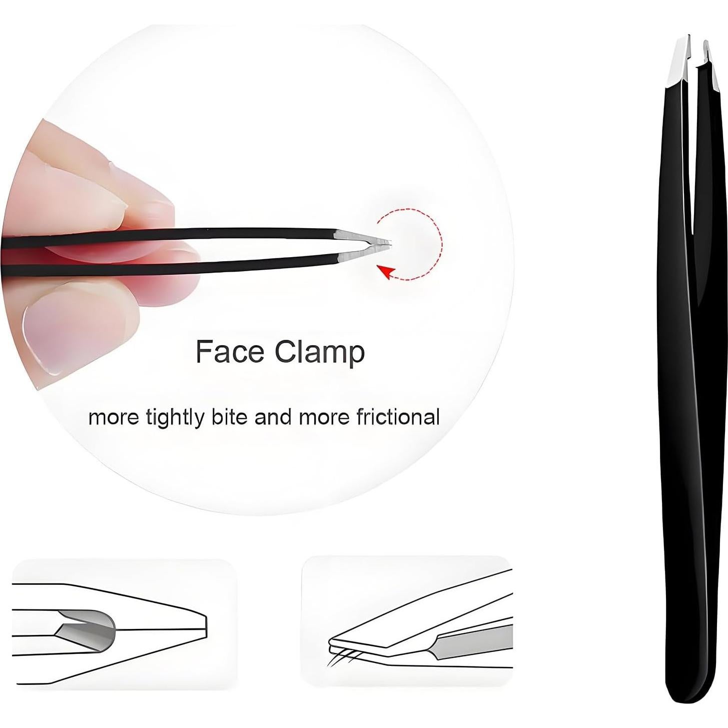 Set de Pinzas de Cejas BAILALIBO 5 Piezas Acero Inoxidable