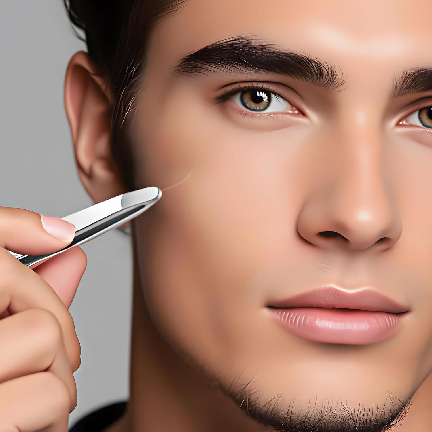 Set de Pinzas de Cejas BAILALIBO 5 Piezas Acero Inoxidable