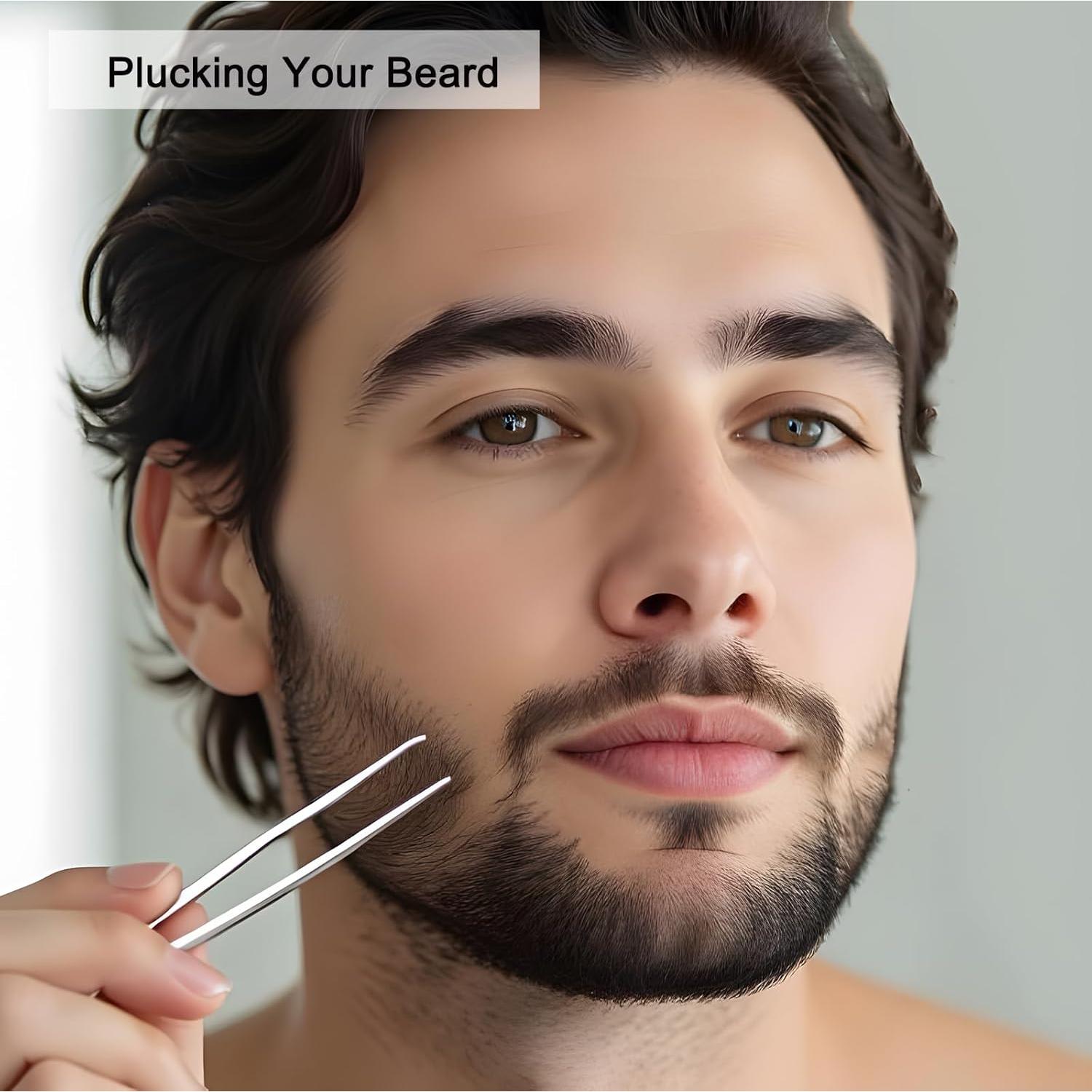 Set de Pinzas de Cejas BAILALIBO 5 Piezas Acero Inoxidable