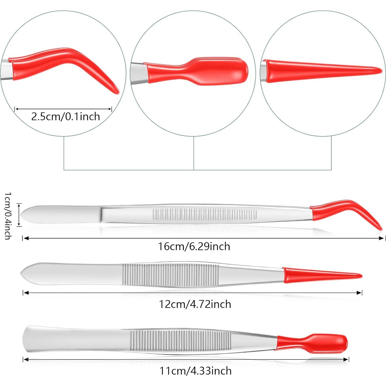 Juego de Pinzas con Puntas de Goma Honoson - 3 Piezas