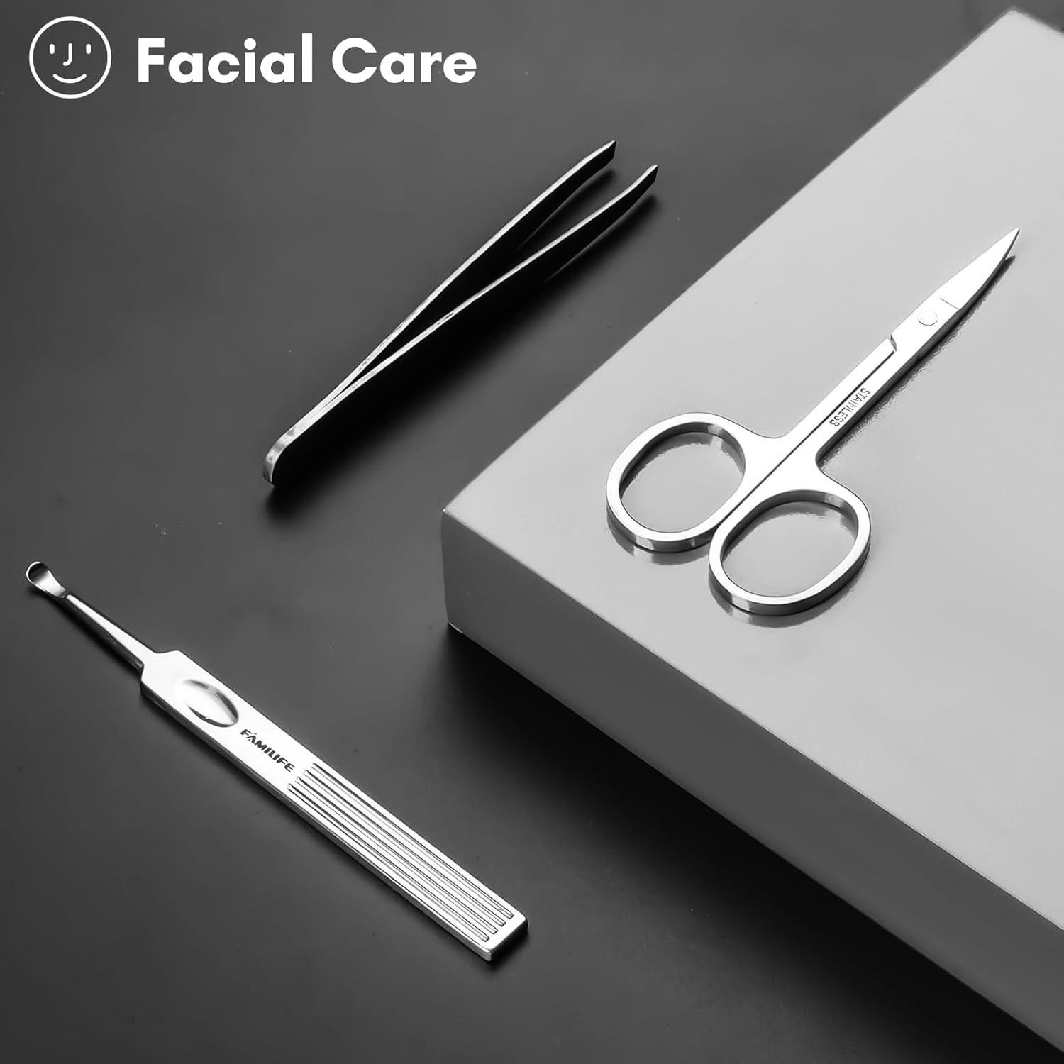 Set de Manicura FAMILIFE 11 en 1 Acero Inoxidable Marrón