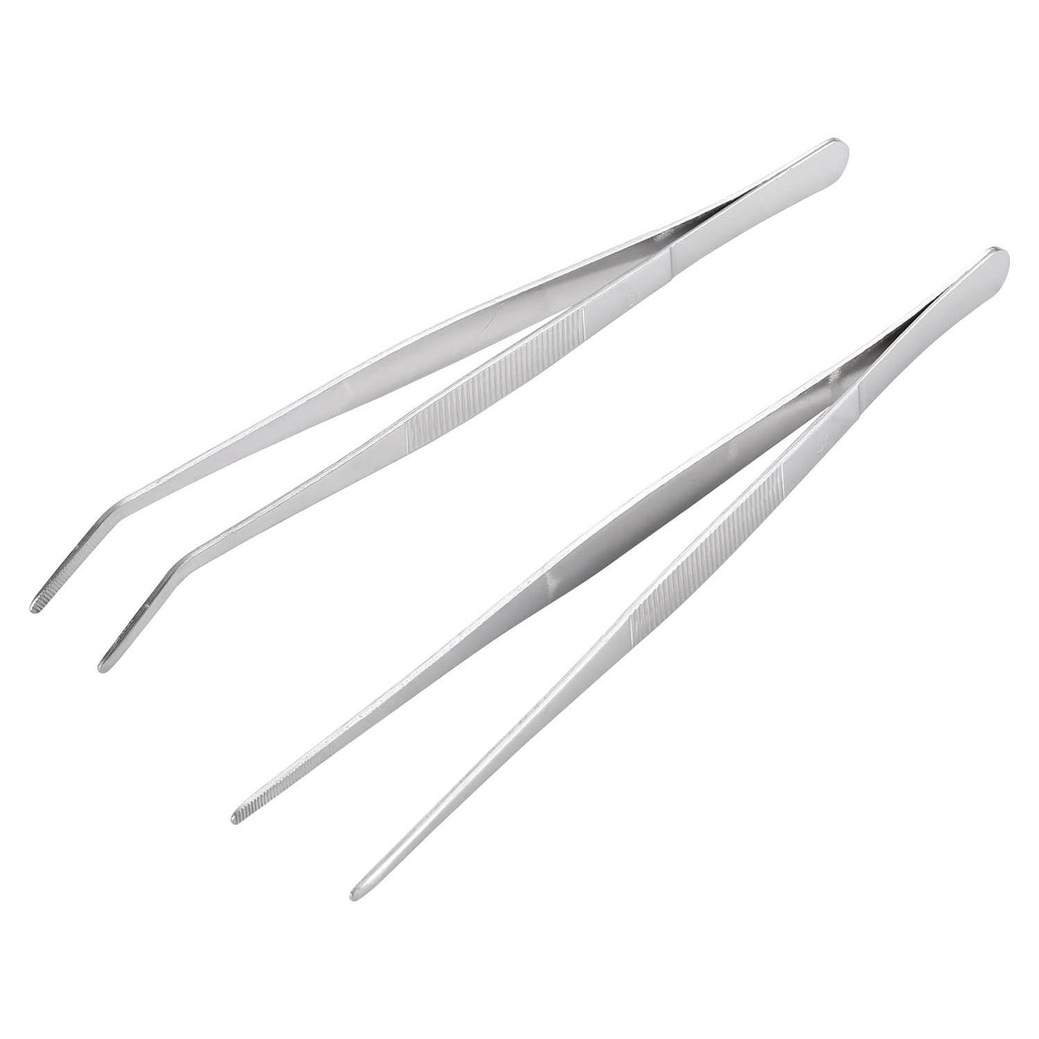 Pinzas de Acero Inoxidable MIUPOO 24.9 cm Rectas y Curvas 2 Pcs