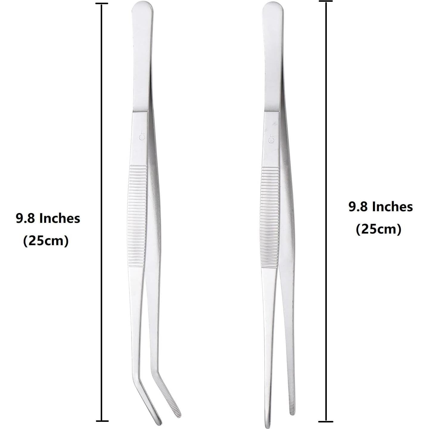 Pinzas de Acero Inoxidable MIUPOO 24.9 cm Rectas y Curvas 2 Pcs