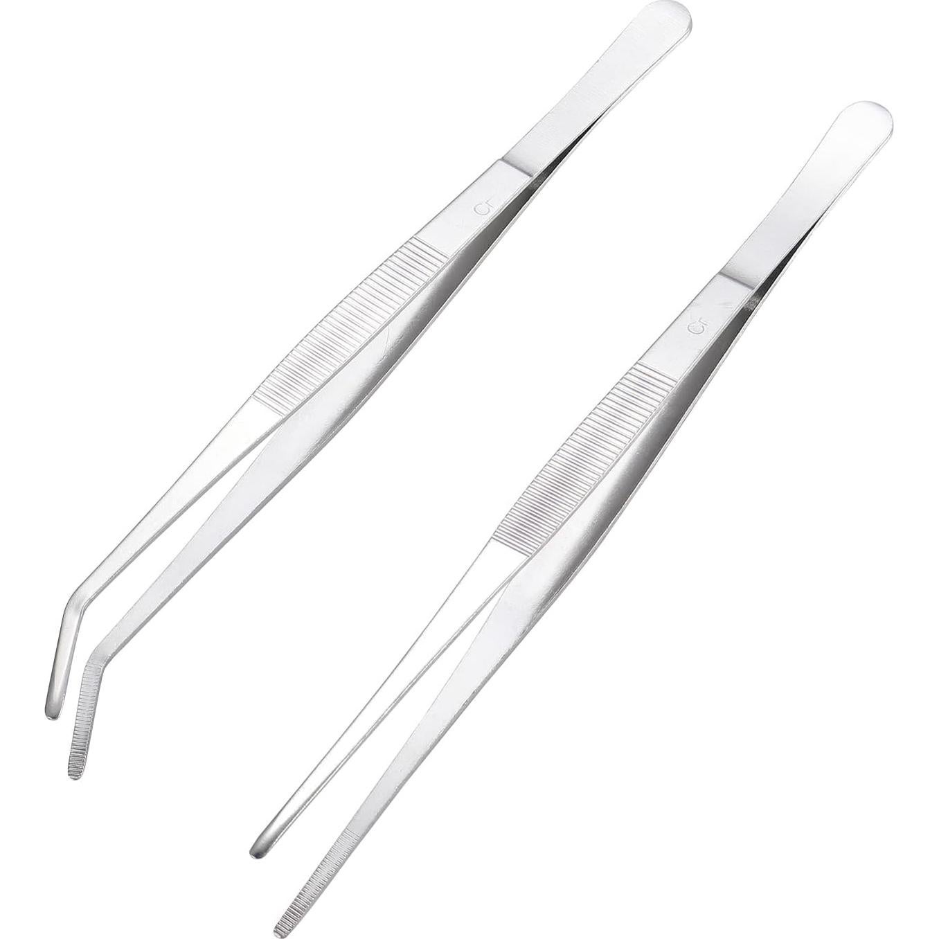 Pinzas de Acero Inoxidable MIUPOO 24.9 cm Rectas y Curvas 2 Pcs