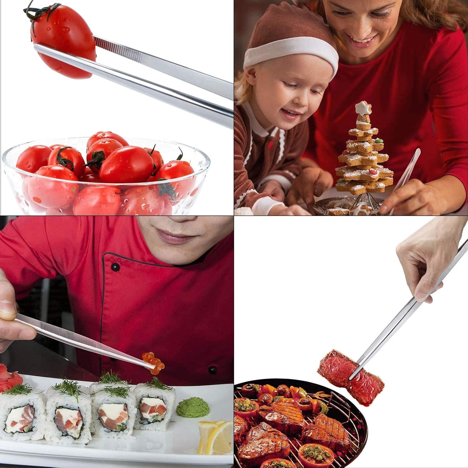 Pinzas de Acero Inoxidable MIUPOO 24.9 cm Rectas y Curvas 2 Pcs