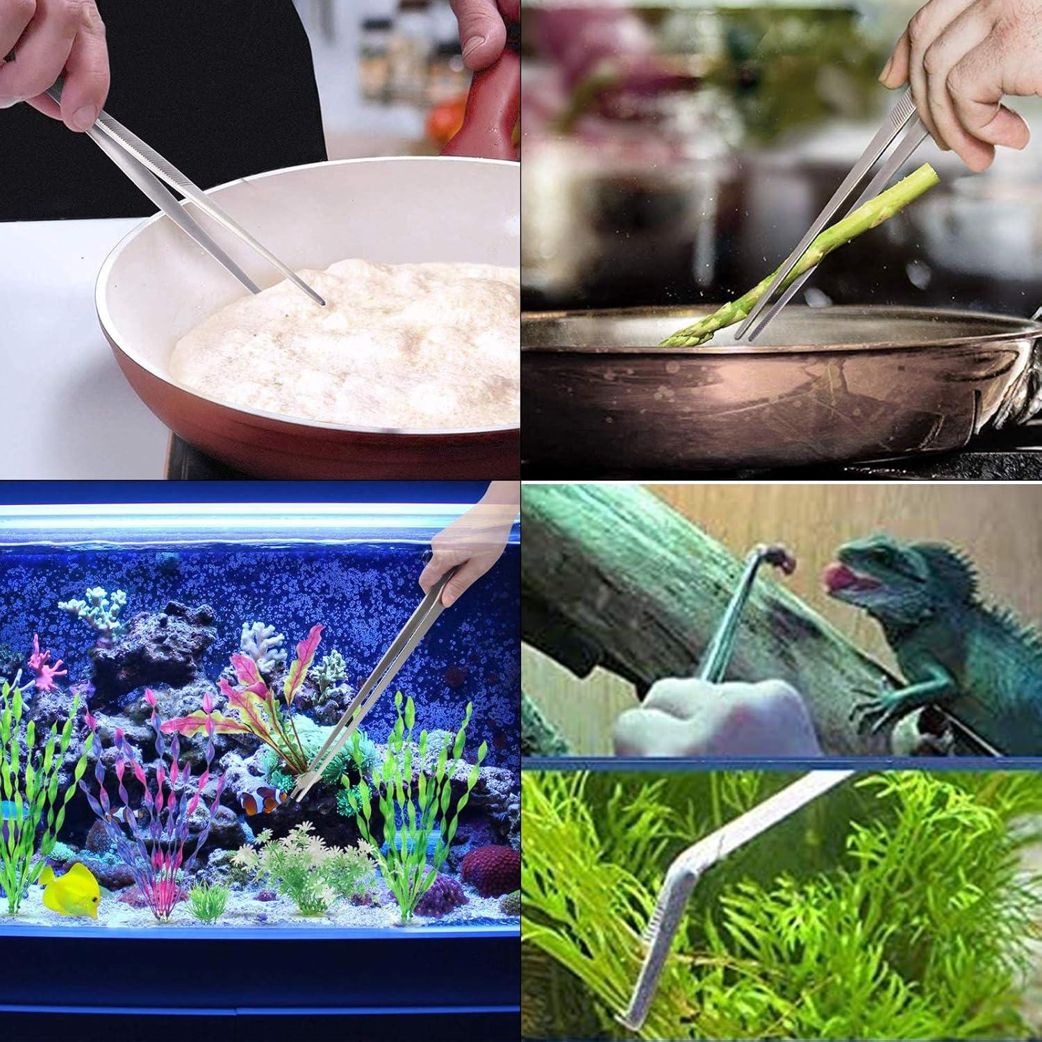 Pinzas de Acero Inoxidable MIUPOO 24.9 cm Rectas y Curvas 2 Pcs