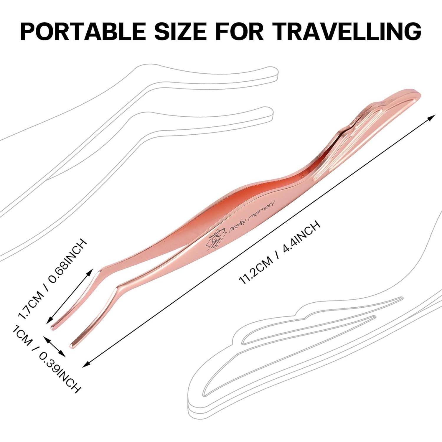 Herramienta Aplicadora de Pestañas Pretty Memory Acero Inoxidable Oro Rosa