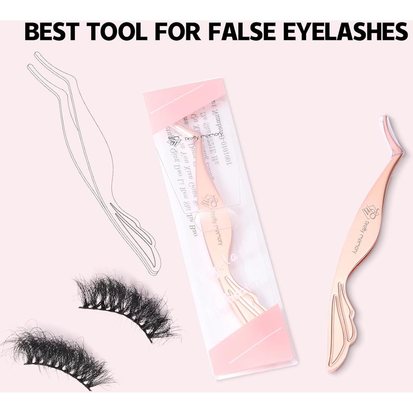 Herramienta Aplicadora de Pestañas Pretty Memory Acero Inoxidable Oro Rosa