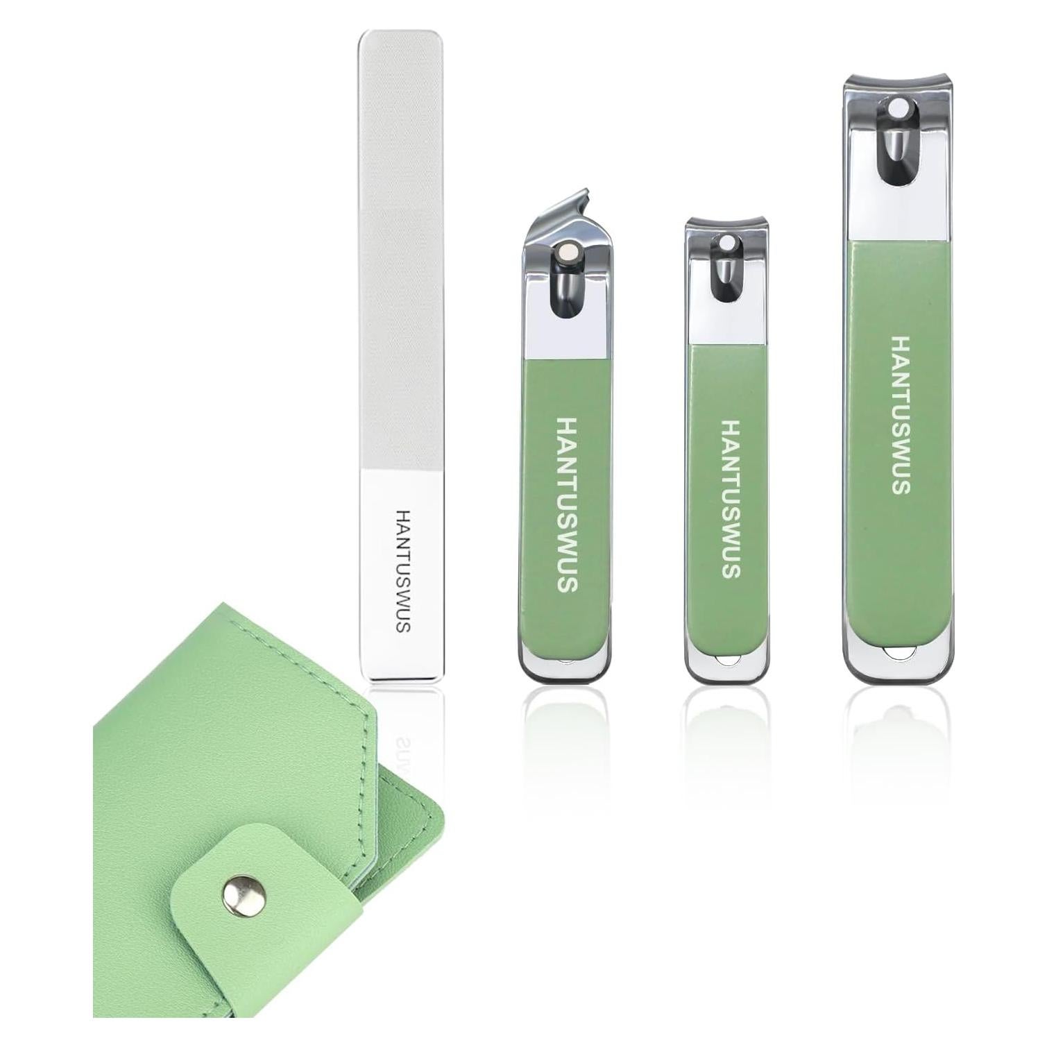Juego de Cortauñas HANTUSWUS Acero Inoxidable 4 Piezas Verde