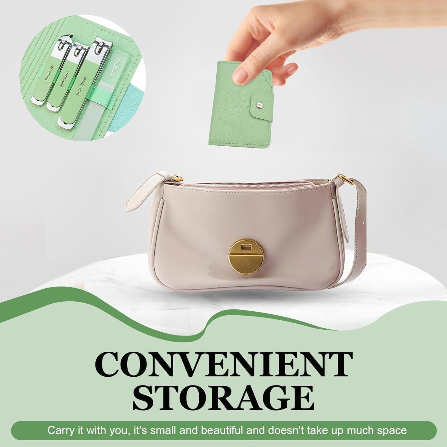 Juego de Cortauñas HANTUSWUS Acero Inoxidable 4 Piezas Verde