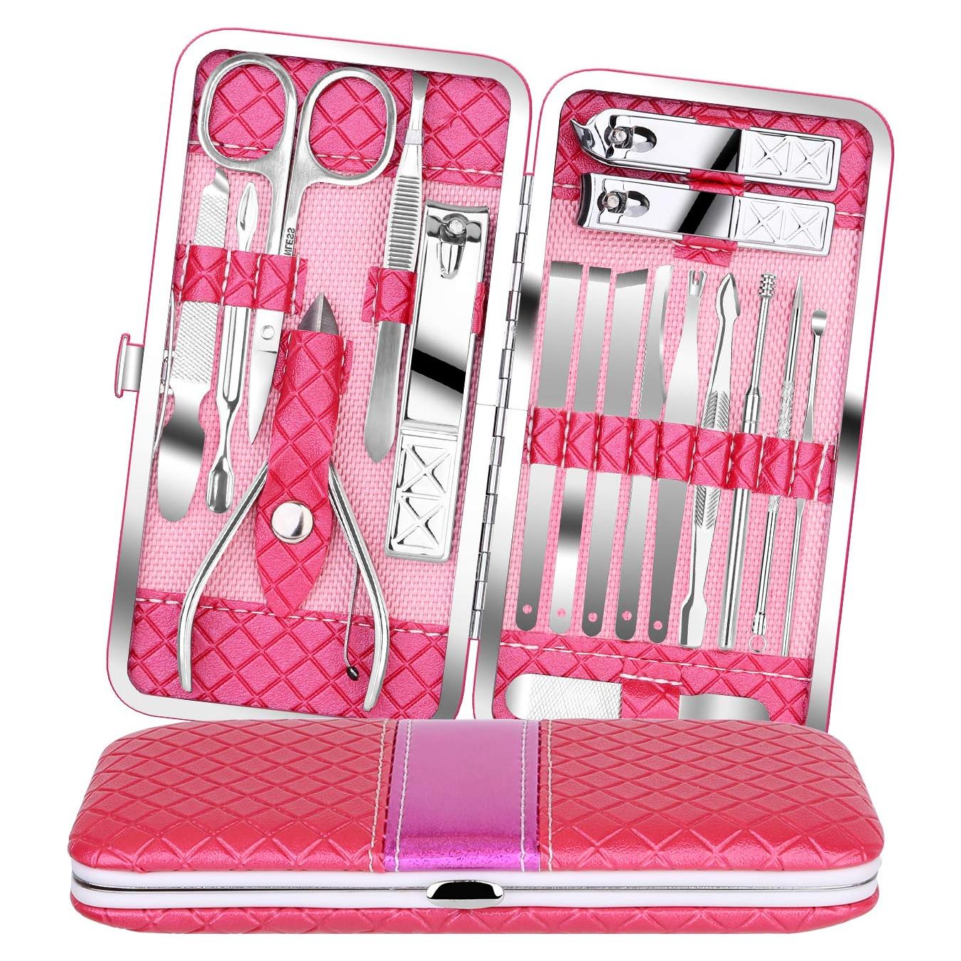 Set de Manicura y Pedicura 18 Piezas Teamkio Acero Inoxidable