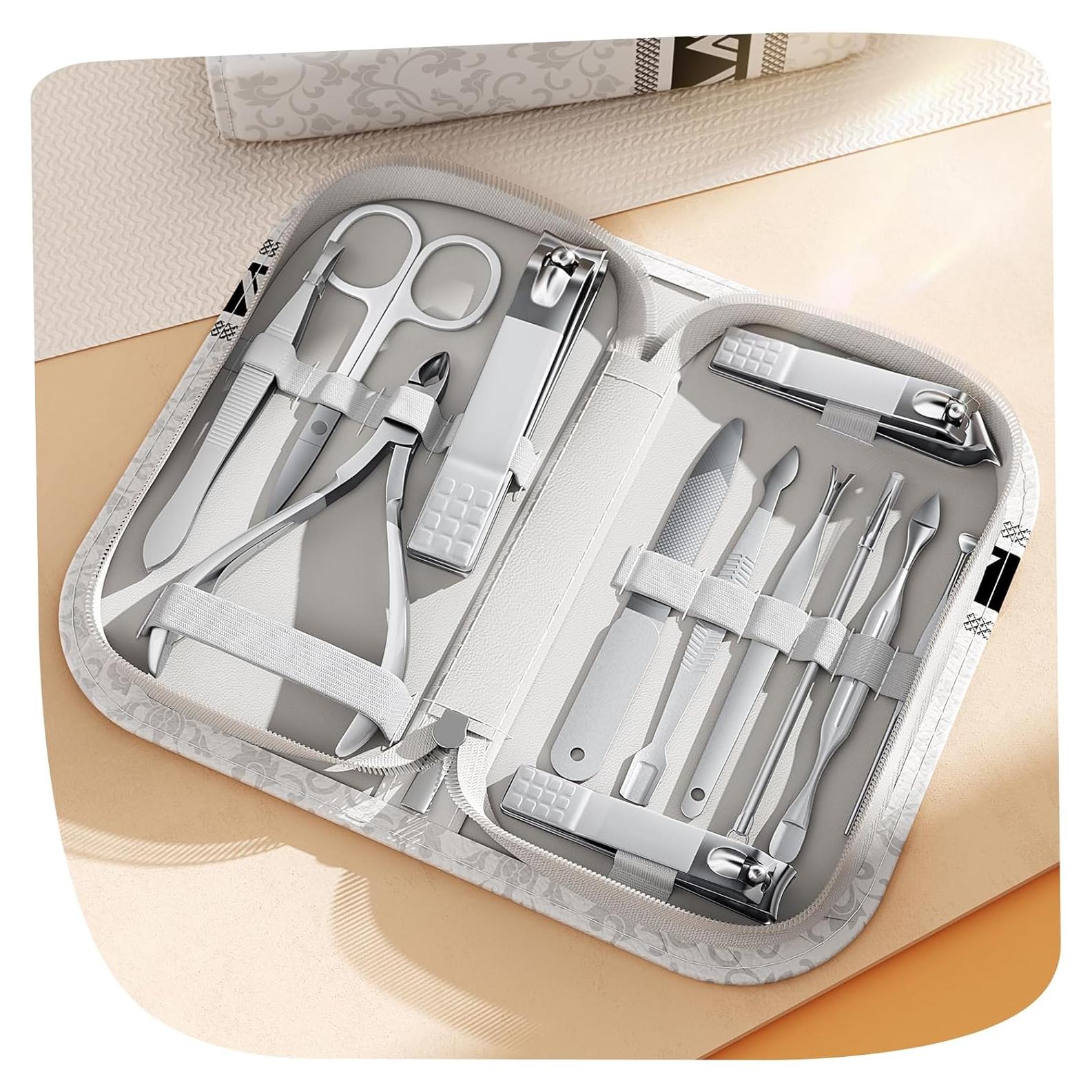 Kit de Cuidado de Uñas 12 en 1 Wesdut - Acero Inoxidable Profesional