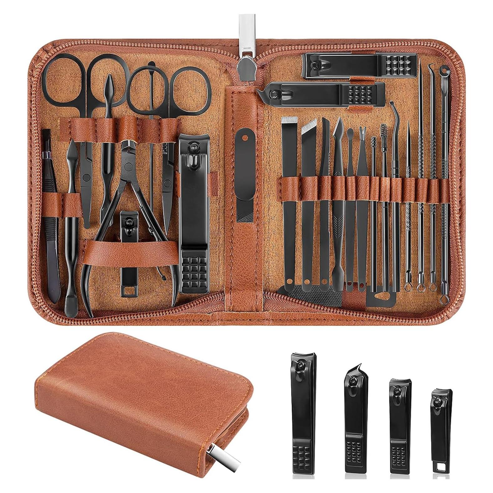 Set de Manicura y Pedicura Luck Around 26 Piezas Acero Inoxidable