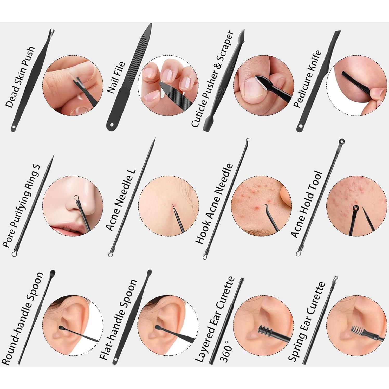 Set de Manicura y Pedicura Luck Around 26 Piezas Acero Inoxidable