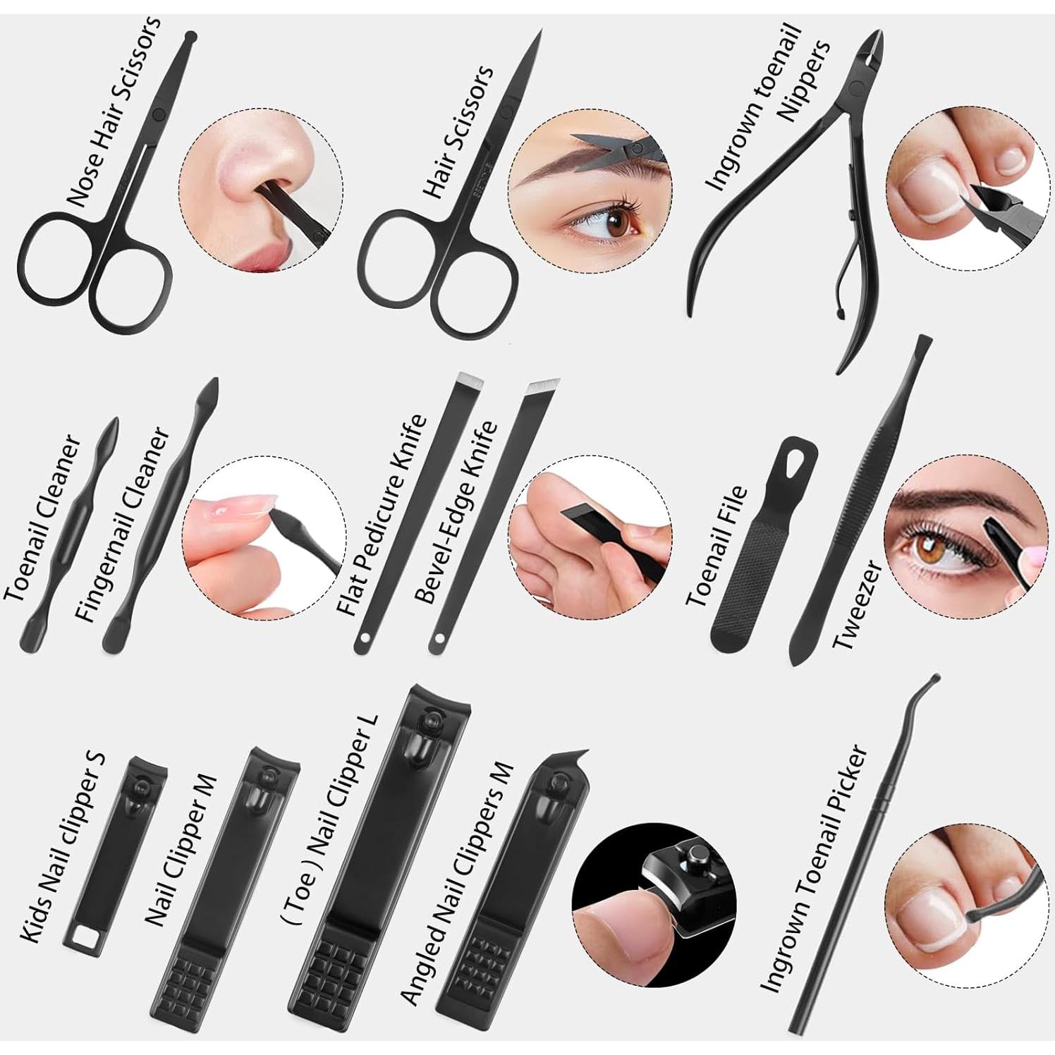 Set de Manicura y Pedicura Luck Around 26 Piezas Acero Inoxidable