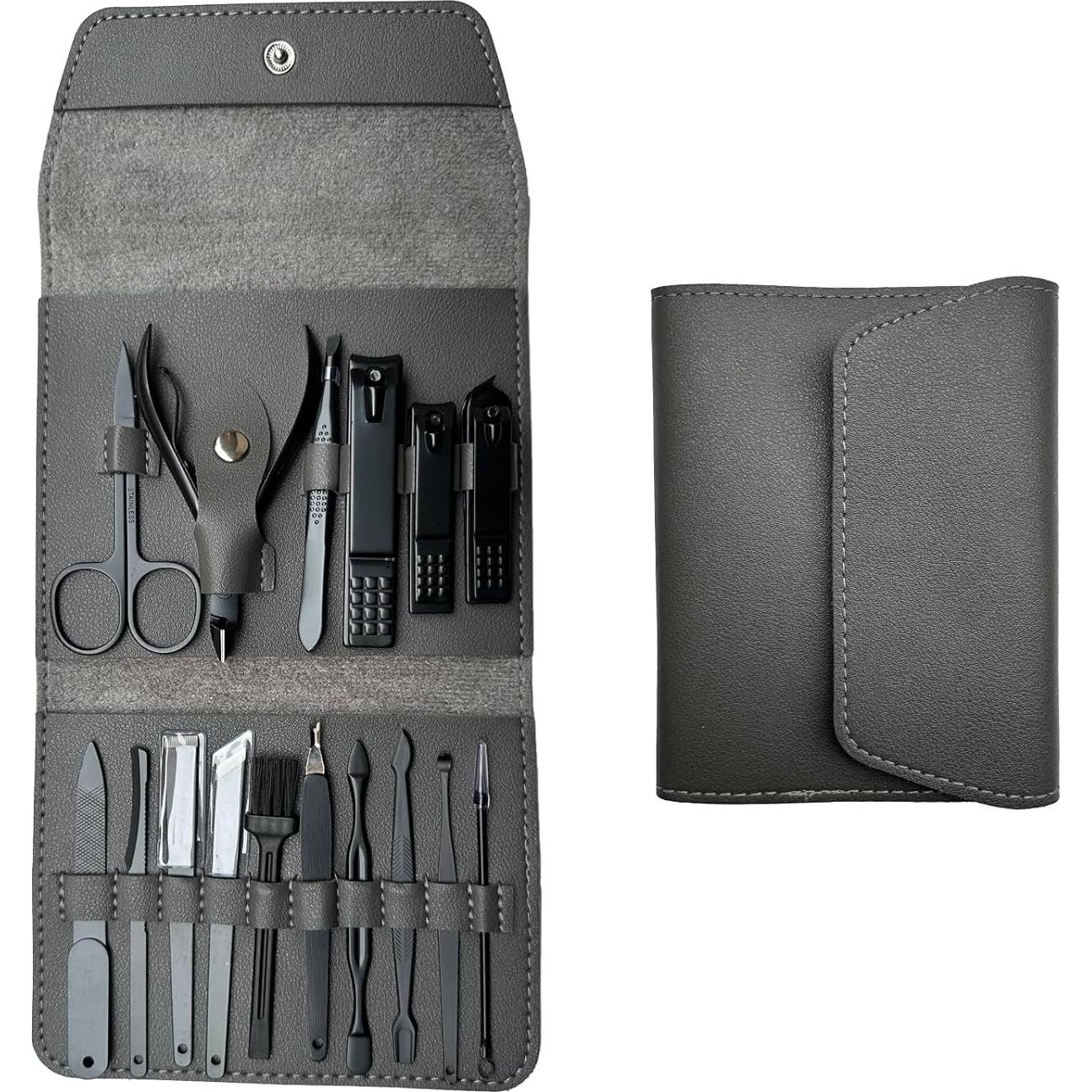 Juego de Manicura Profesional Lemon Shane - 16 Piezas Acero Inoxidable