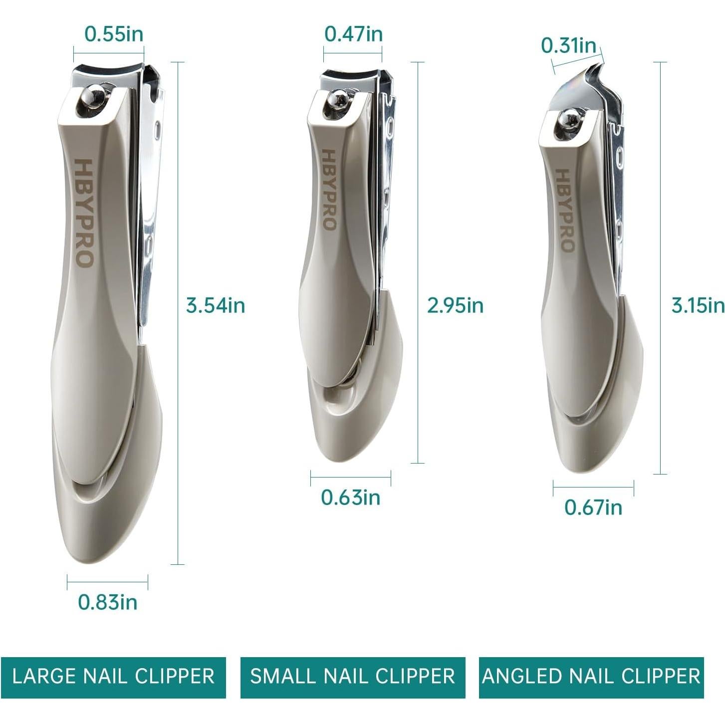 Juego de Cortauñas HBYPRO 4 en 1 Acero Inoxidable Plata