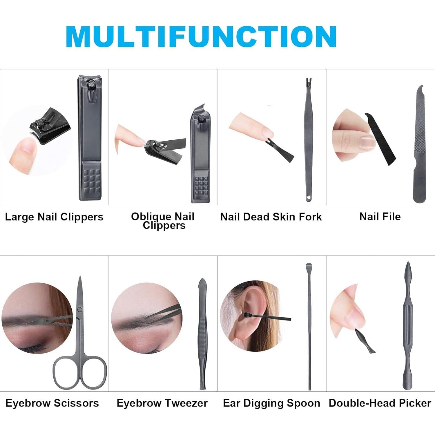 Set de Manicura 8 Piezas ONEHERE - Cortauñas y Herramientas