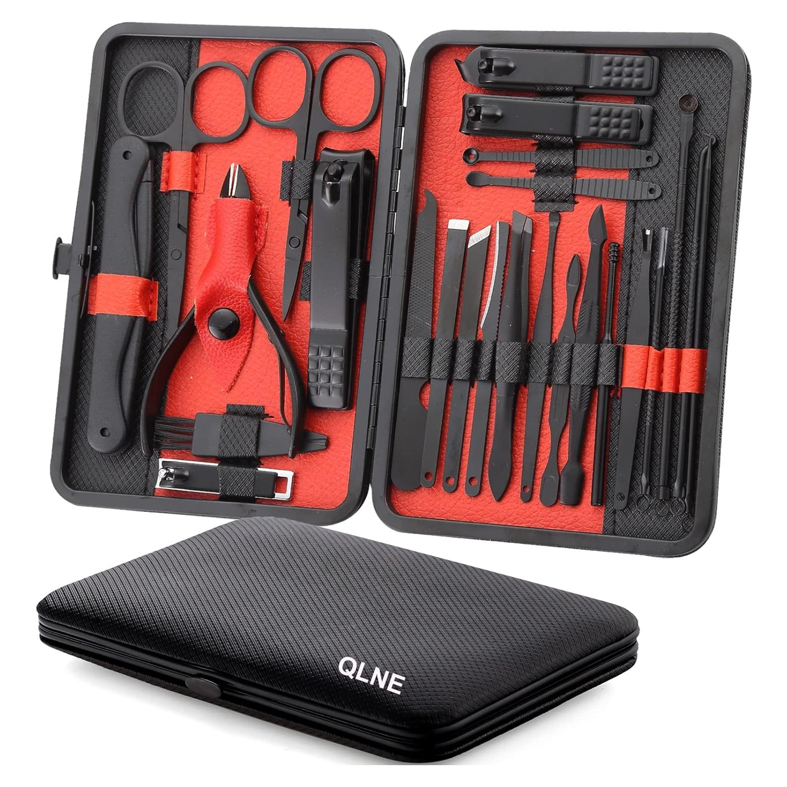 Kit de Manicura y Pedicura QLNE 25 Piezas Acero Inoxidable