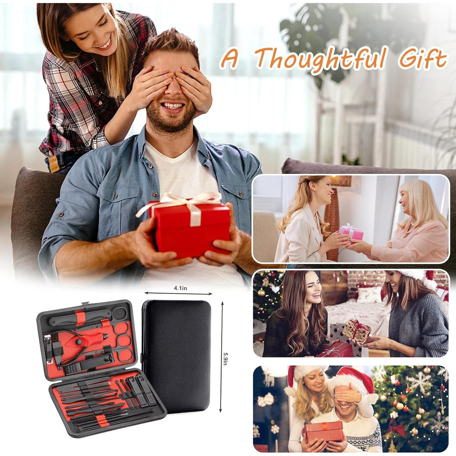 Kit de Manicura y Pedicura QLNE 25 Piezas Acero Inoxidable