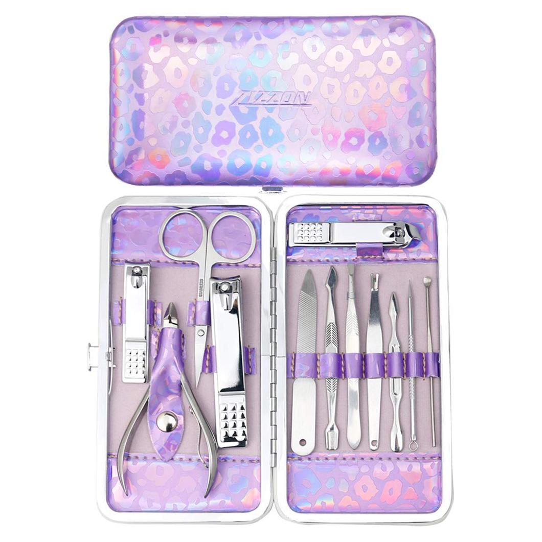 Set de Manicura y Pedicura ZIZZON 12 Piezas Holográfico