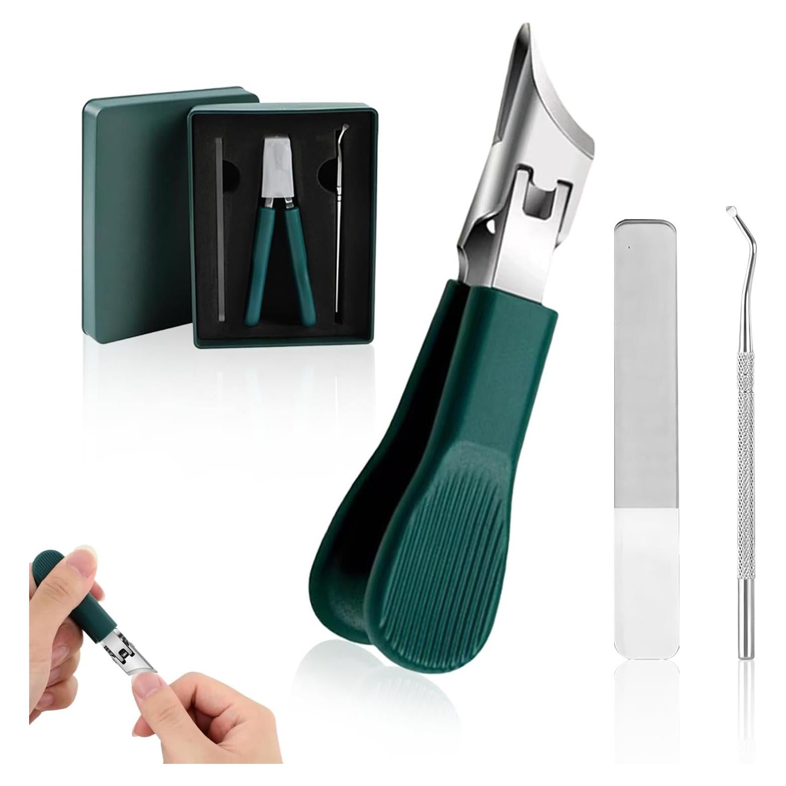 Juego de cortaúñas Wshxjzyay 3 piezas con diseño ergonómico