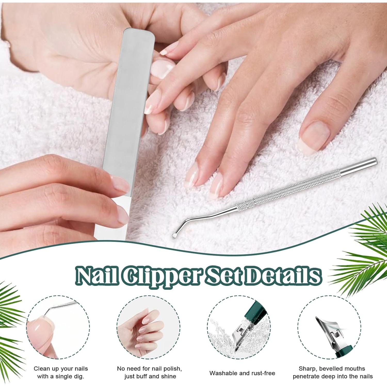 Juego de cortaúñas Wshxjzyay 3 piezas con diseño ergonómico