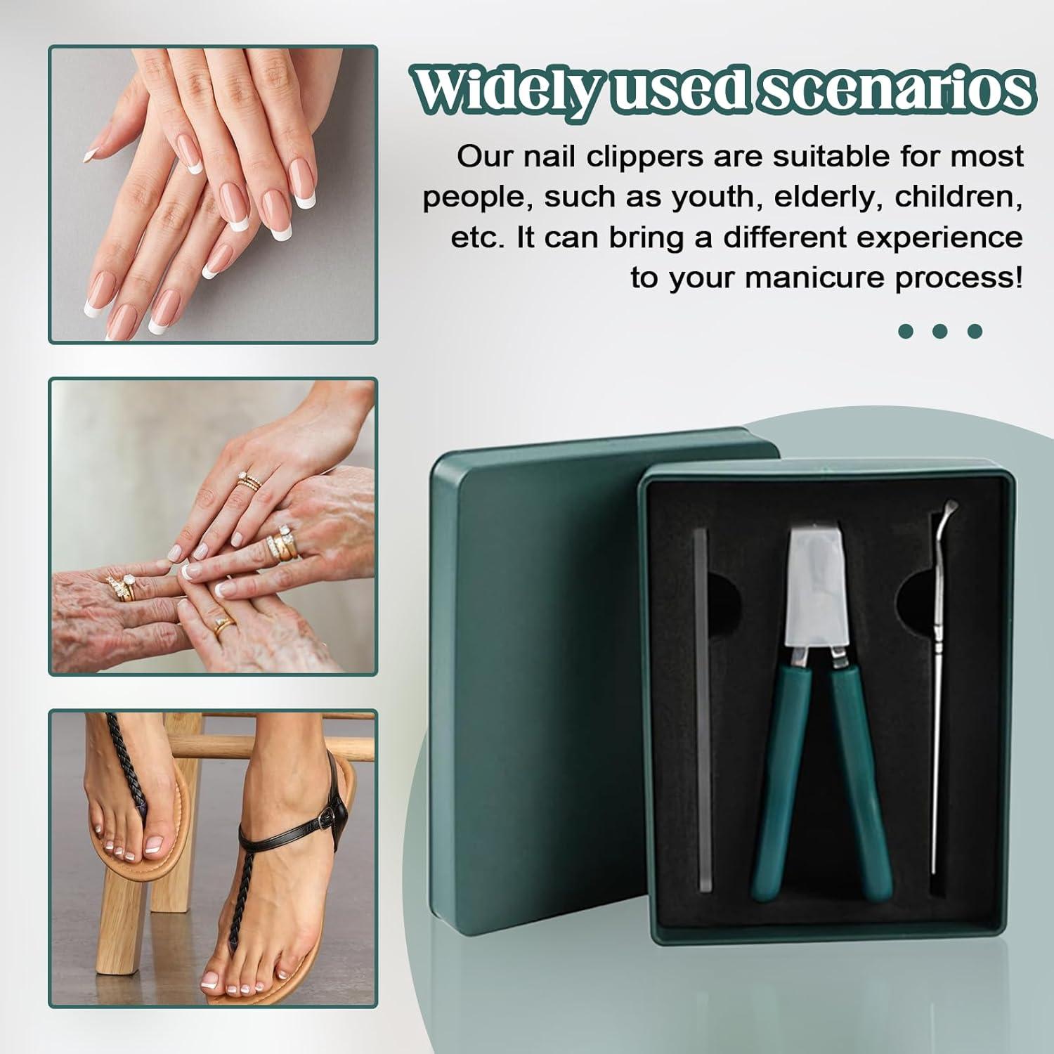 Juego de cortaúñas Wshxjzyay 3 piezas con diseño ergonómico