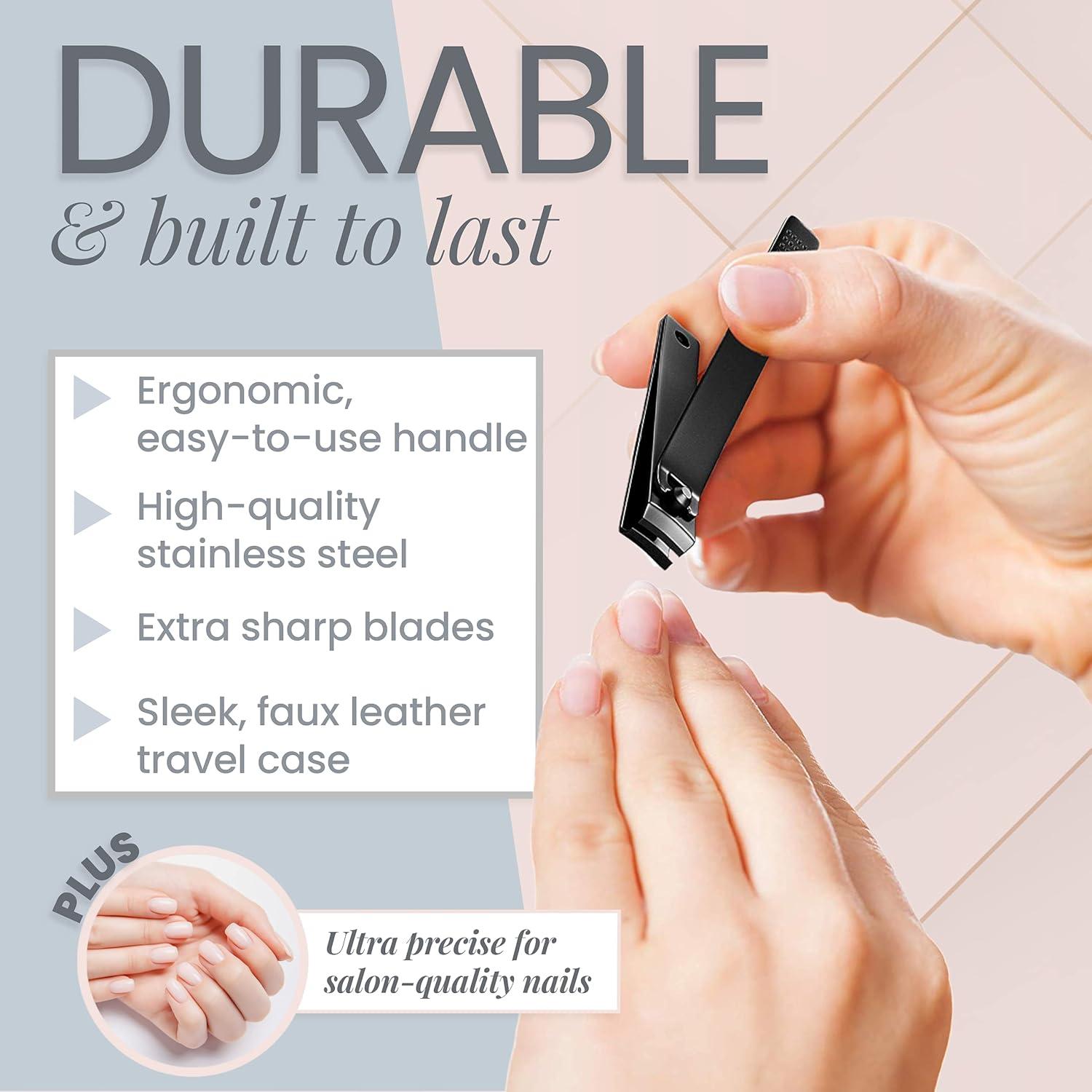 Cortauñas Profesional Tweezer Guru - Acero Inoxidable, Bisel Curvado, 2 Unidades