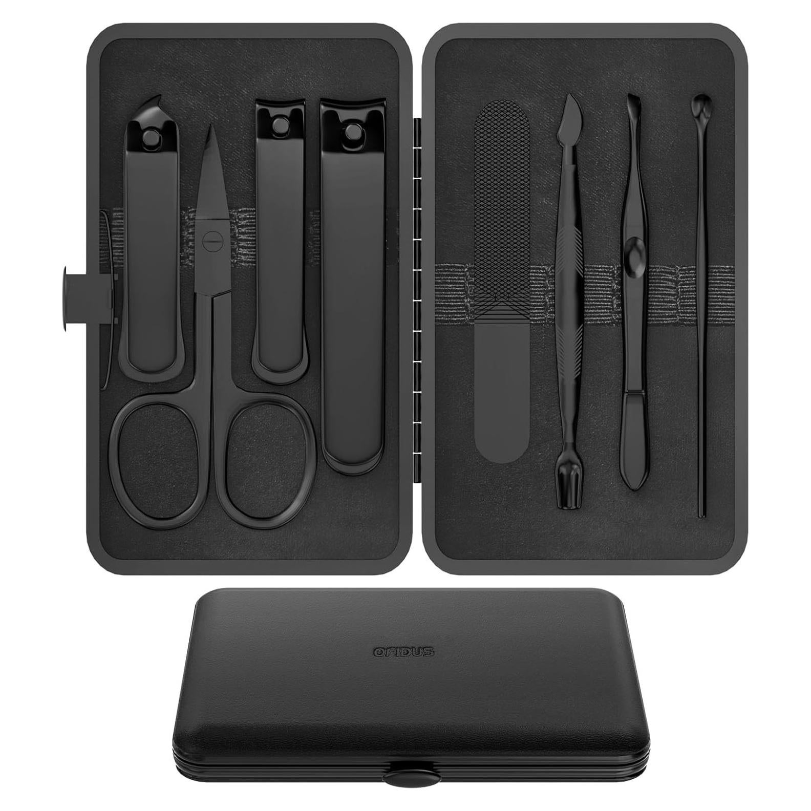 Kit de Cuidado de Uñas para Hombres OFIDUS 8 Piezas Acero Inoxidable