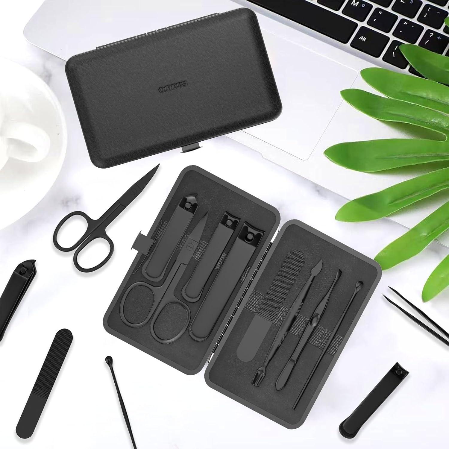 Kit de Cuidado de Uñas para Hombres OFIDUS 8 Piezas Acero Inoxidable